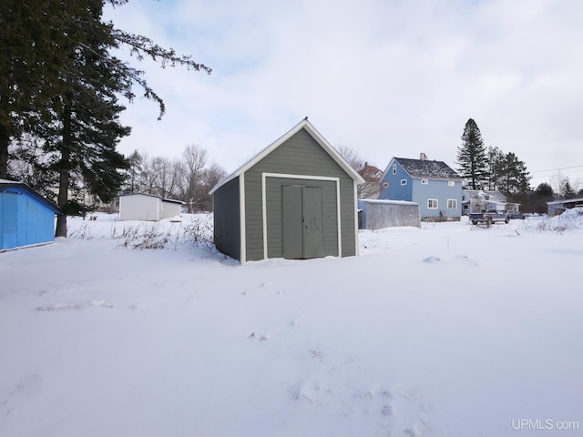 view of snow covered structure