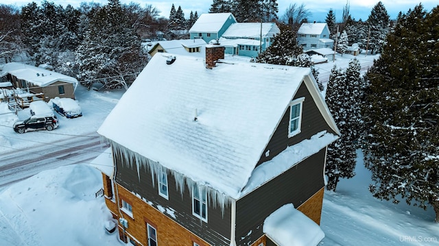 view of snowy aerial view