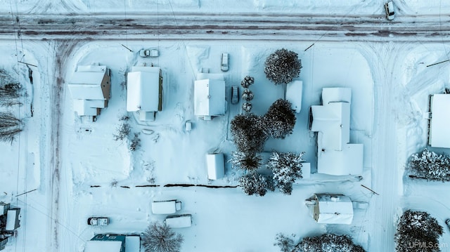 view of snowy aerial view