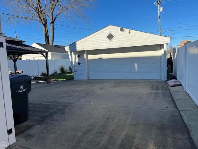 view of garage