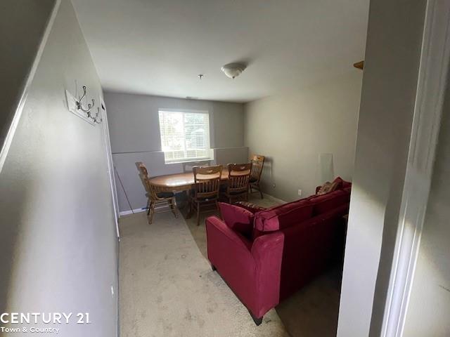 view of carpeted dining room