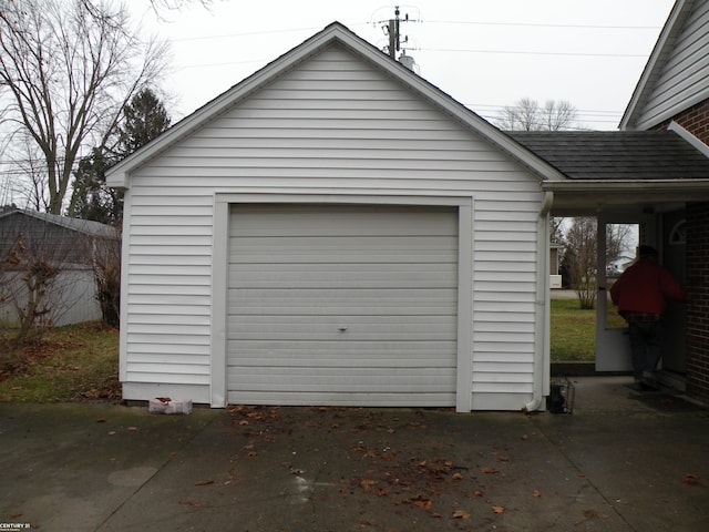 view of garage