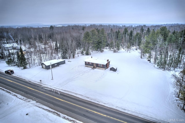 view of snowy aerial view