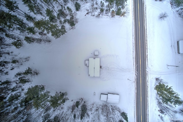 view of snowy aerial view