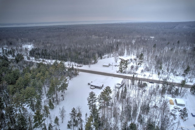 view of snowy aerial view