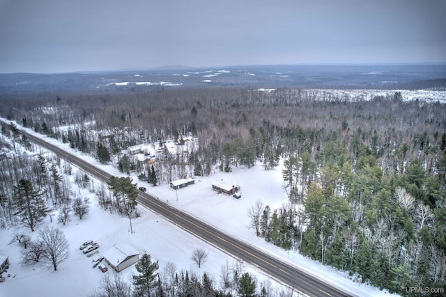 view of snowy aerial view