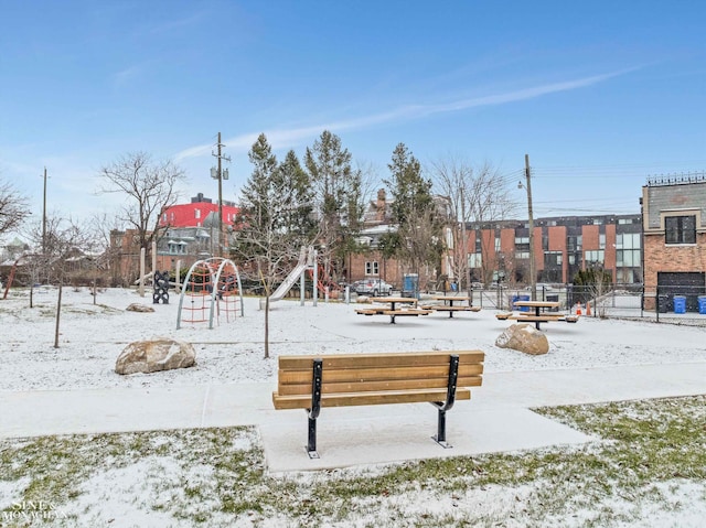 view of community with a playground