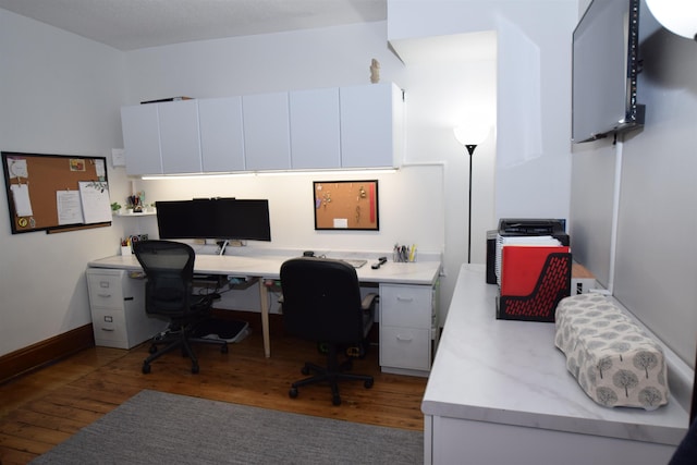 office area featuring light wood-type flooring