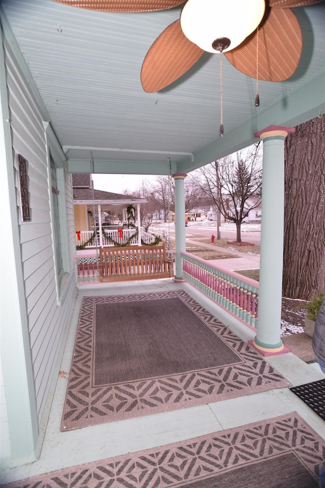 view of patio with a porch