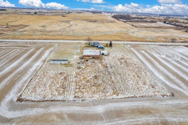 drone / aerial view with a rural view