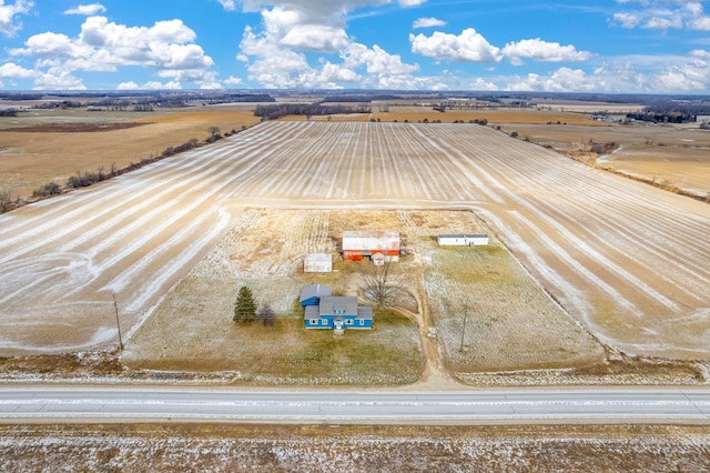 aerial view with a rural view