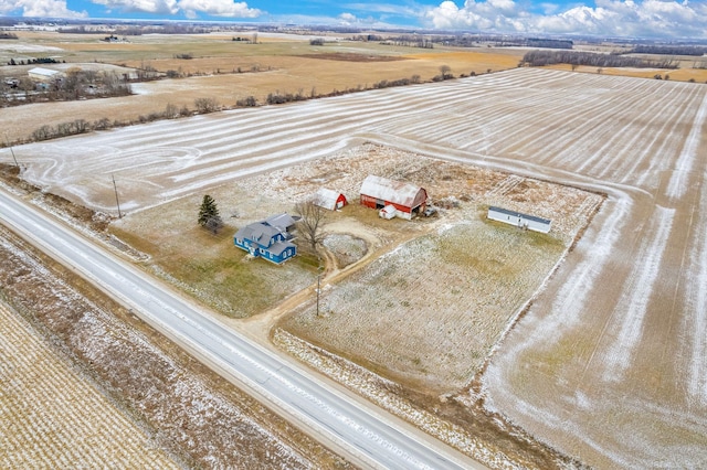 drone / aerial view with a rural view