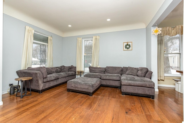 living room featuring hardwood / wood-style floors