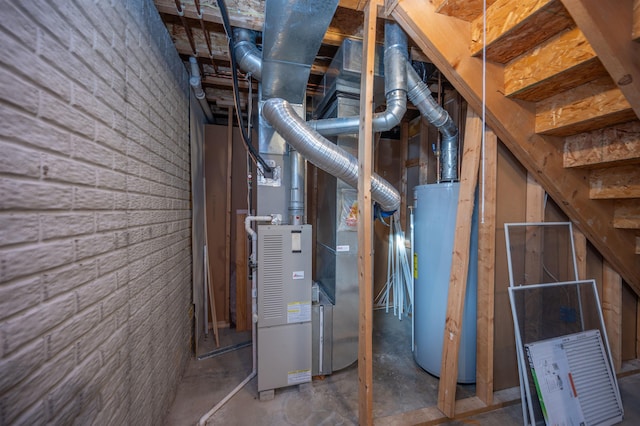 utility room featuring gas water heater