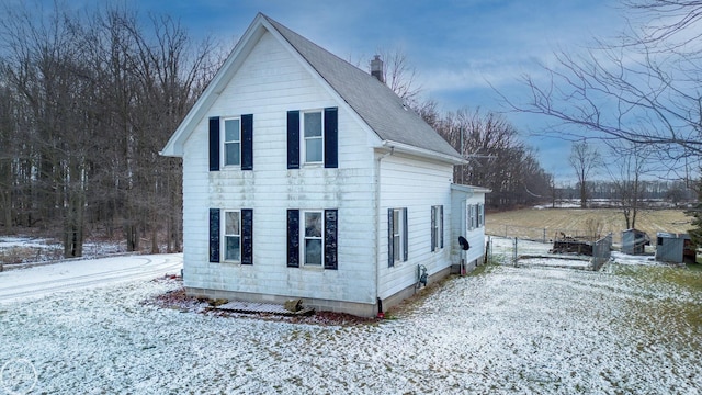 view of snowy exterior