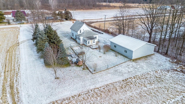 view of snowy aerial view