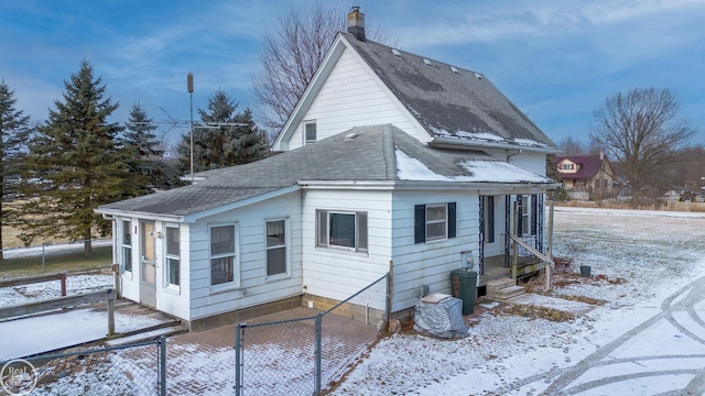 view of snowy exterior