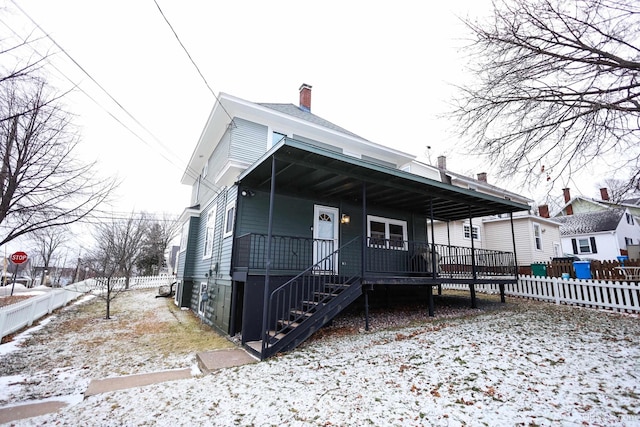 view of front of home with covered porch