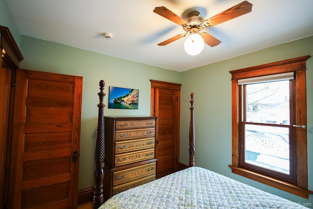 bedroom with ceiling fan