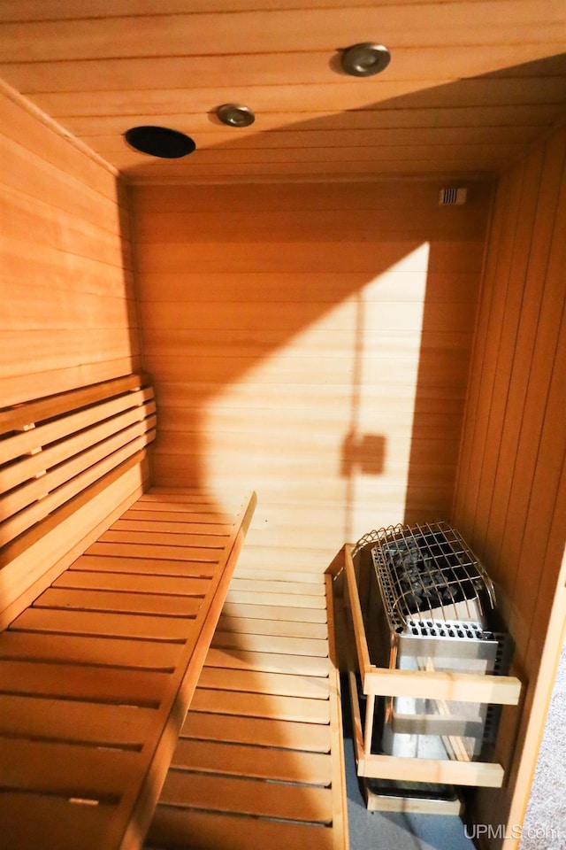 view of sauna