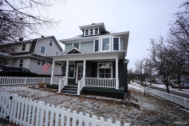 view of front of home with covered porch