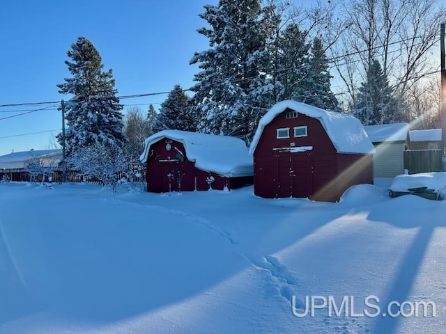 view of snow covered structure