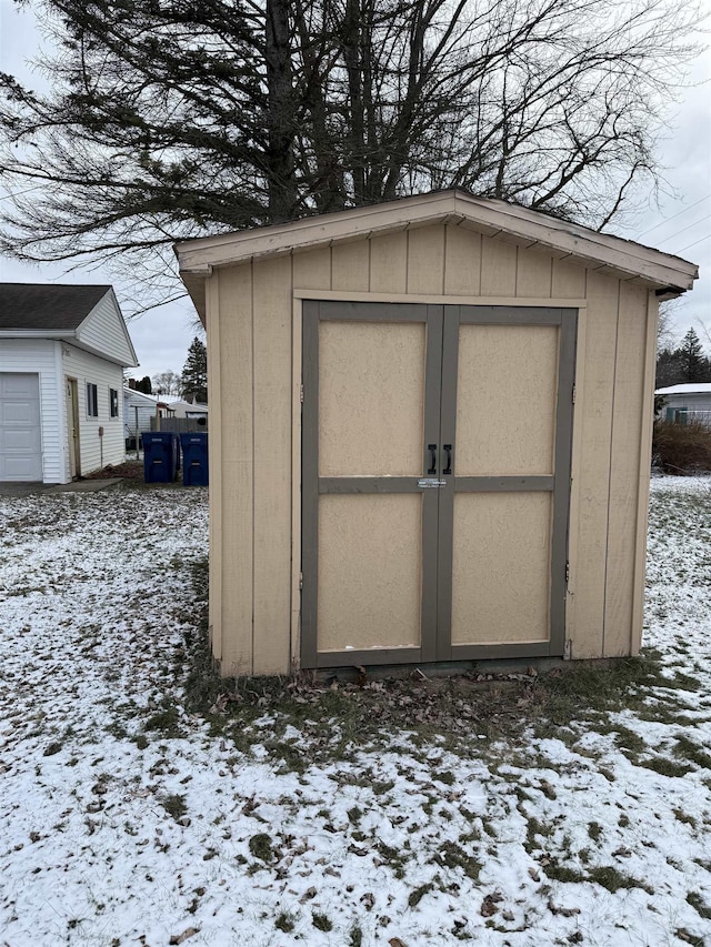 view of snow covered structure