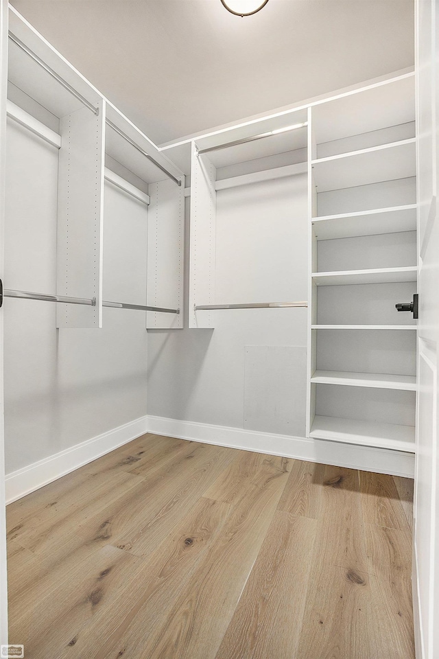 spacious closet featuring hardwood / wood-style floors