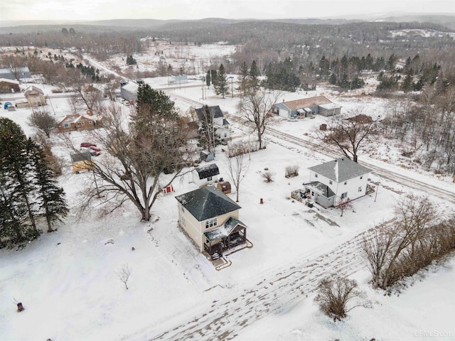 view of snowy aerial view