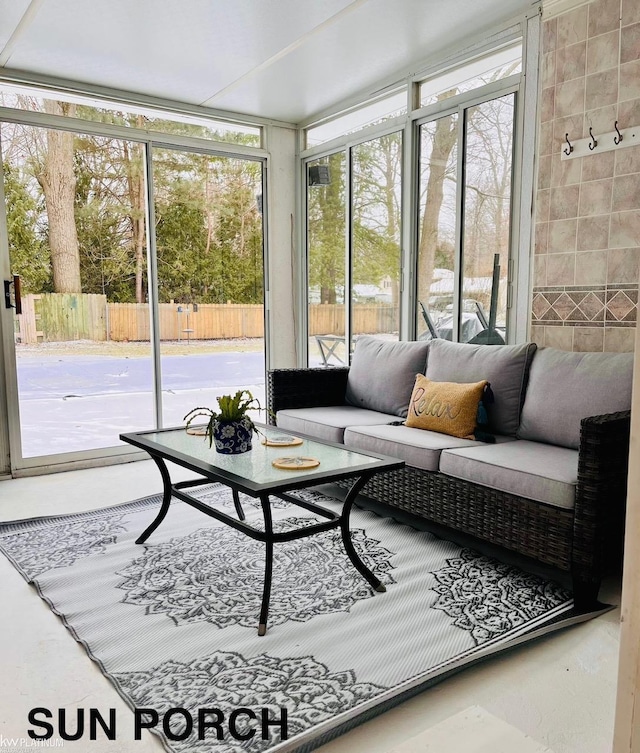 view of sunroom