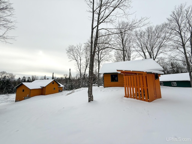 view of snowy yard