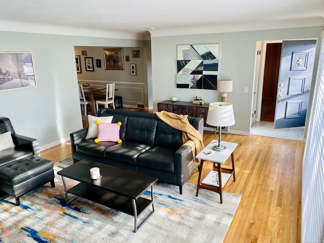 living room featuring hardwood / wood-style flooring