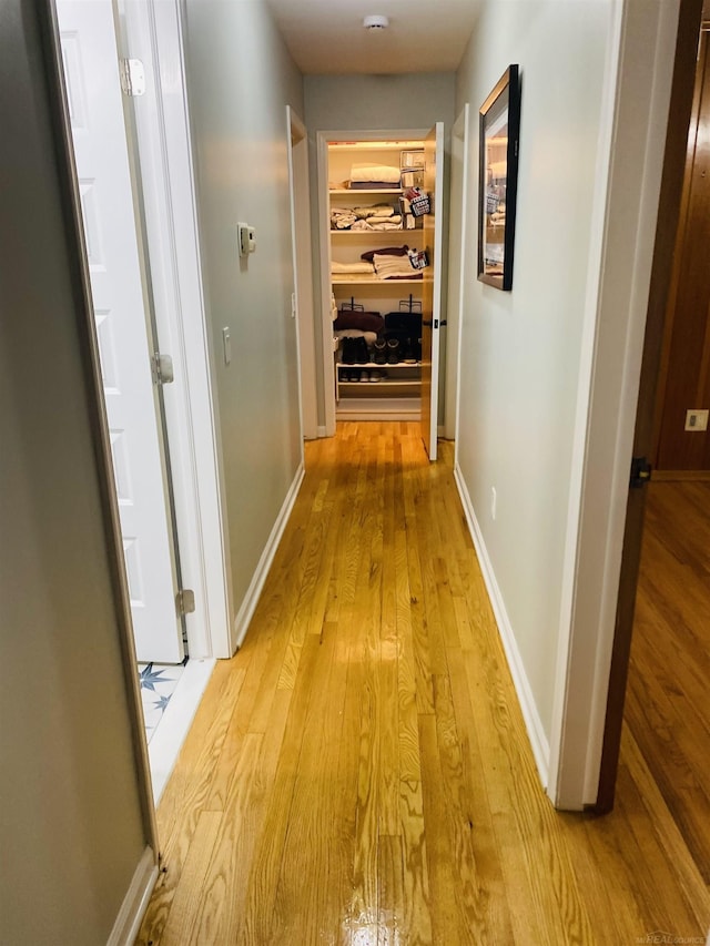 corridor featuring light hardwood / wood-style floors