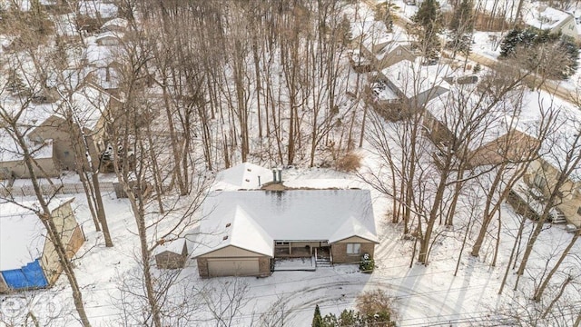 view of snowy aerial view