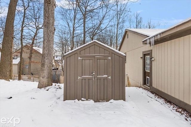 view of snow covered structure