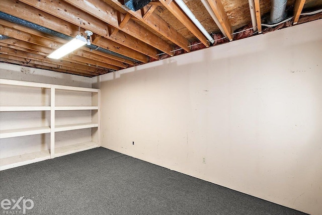 basement with carpet