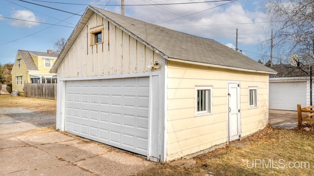 view of garage