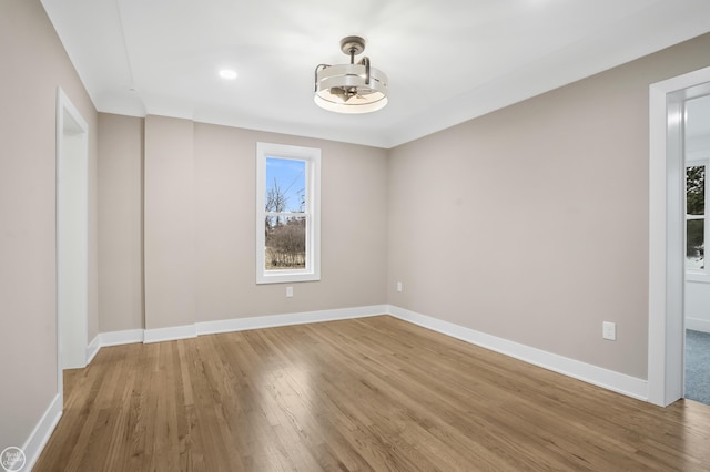 empty room featuring light wood-type flooring