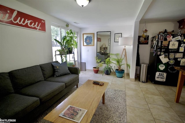 view of tiled living room