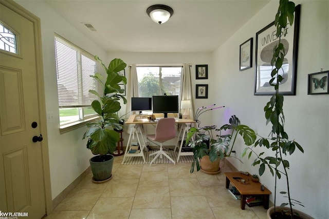 view of tiled office