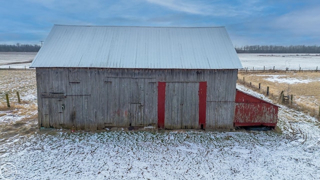 view of snow covered structure