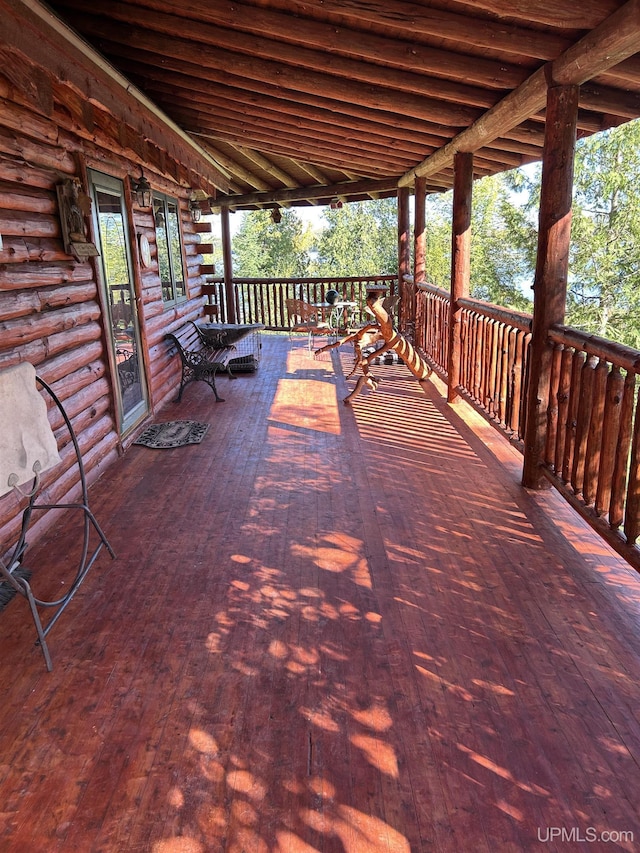 wooden deck with a porch