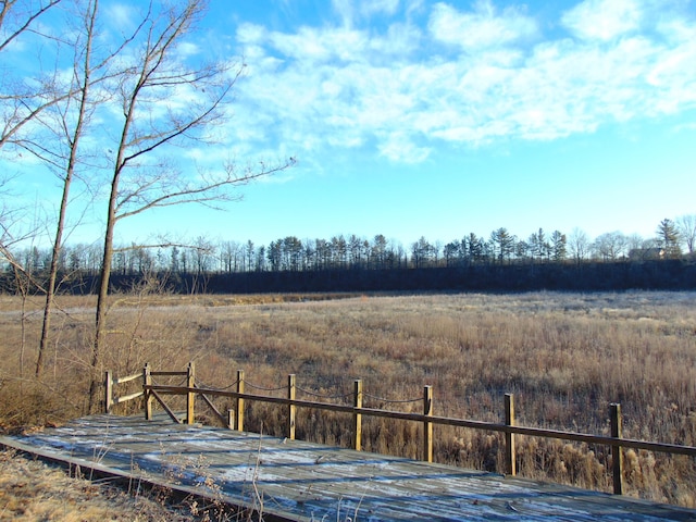 view of yard with a rural view