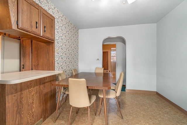 view of dining room