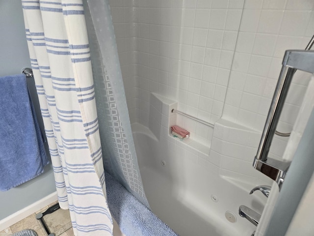 bathroom featuring shower / bathtub combination with curtain