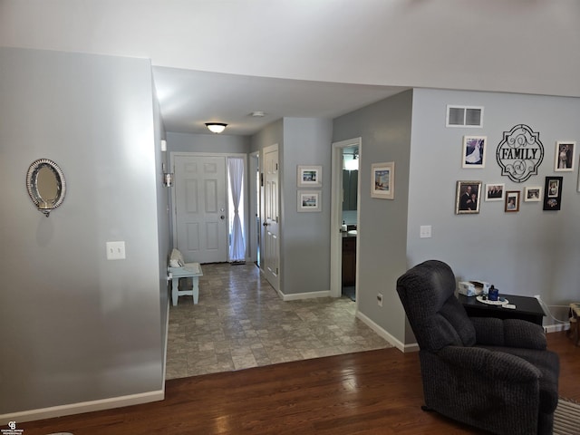 entrance foyer with dark wood-type flooring