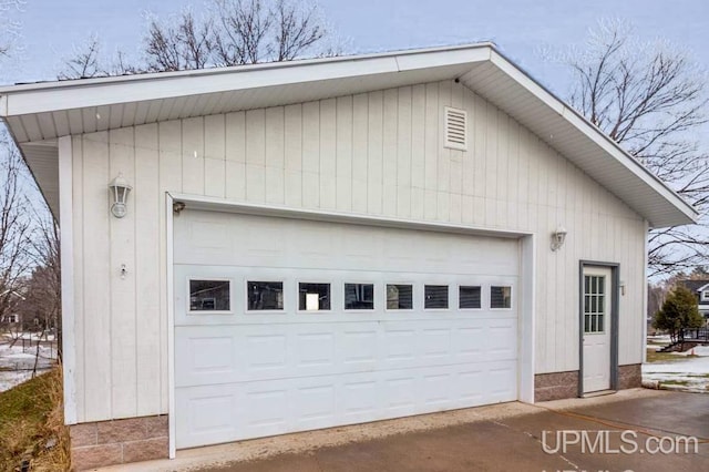 view of garage