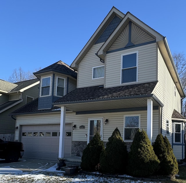 view of front of house featuring a garage