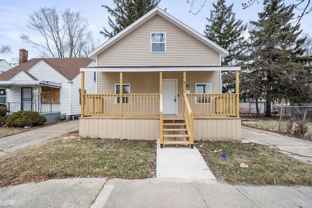 bungalow-style home with covered porch