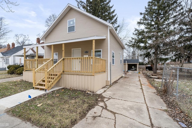 view of front of home with covered porch